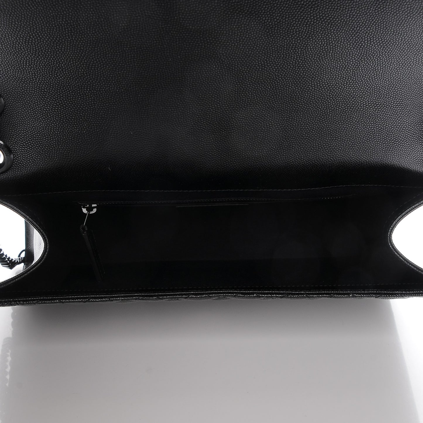 Grain De Poudre Textured Mixed Matelasse Large Triquilt Monogram Monochrome Satchel Black