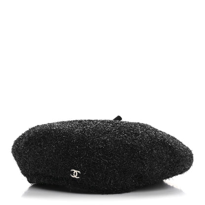 Chanel Cotton Metallic CC Beret L Black 1 of 8
