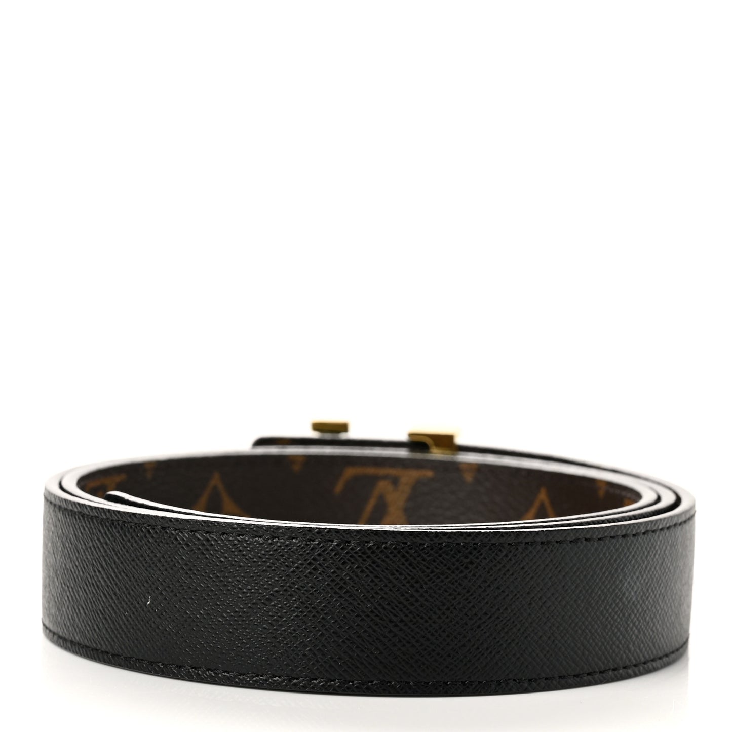 Calfskin Monogram 30mm LV Initiales Reversible Belt 90 36 Black