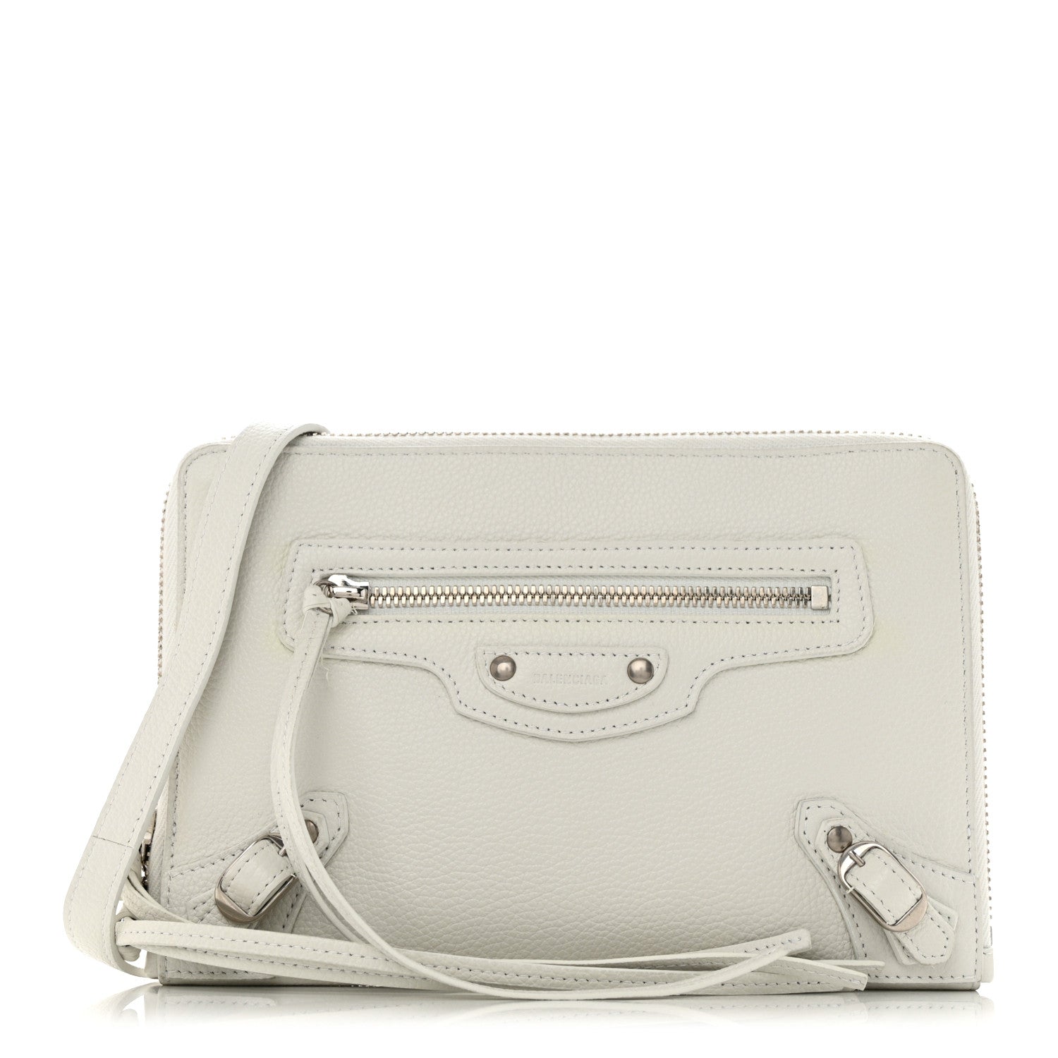 Balenciaga Classic Silver Hardware Reporter Crossbody White 1 of 11