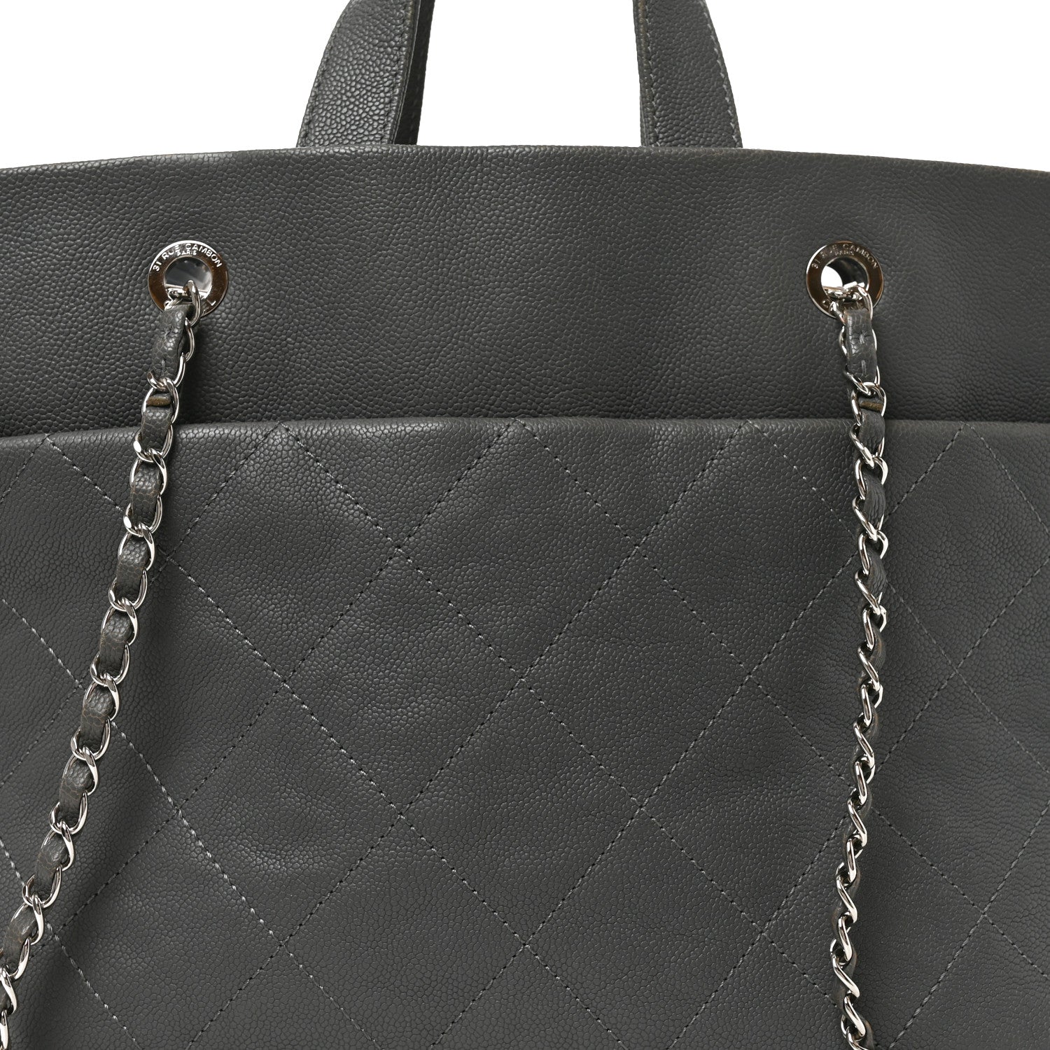 Chanel Caviar Quilted Shopping Tote Grey 8 of 10