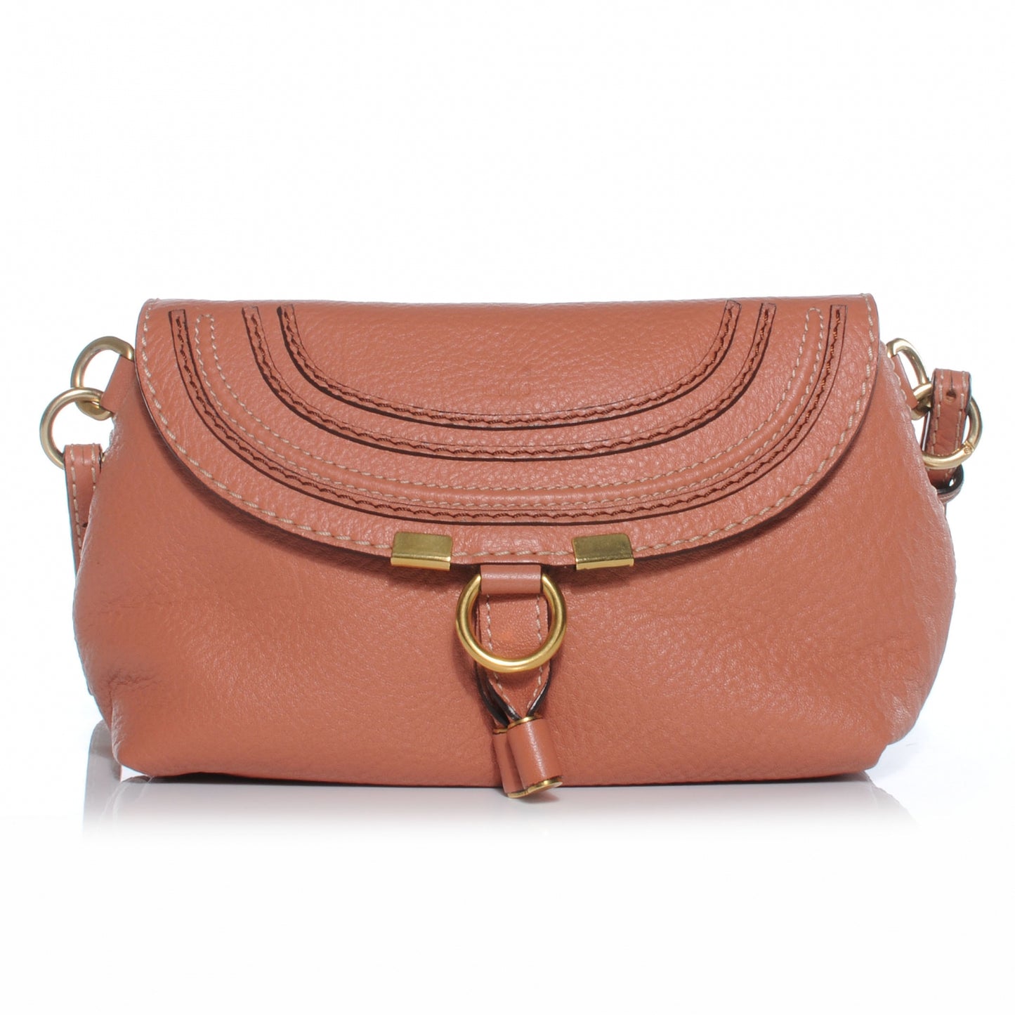Calfskin Small Marcie Crossbody Bag Coral
