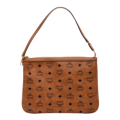 MCM Visetos Liz Shopper Tote Pouch Cognac 1 of 8
