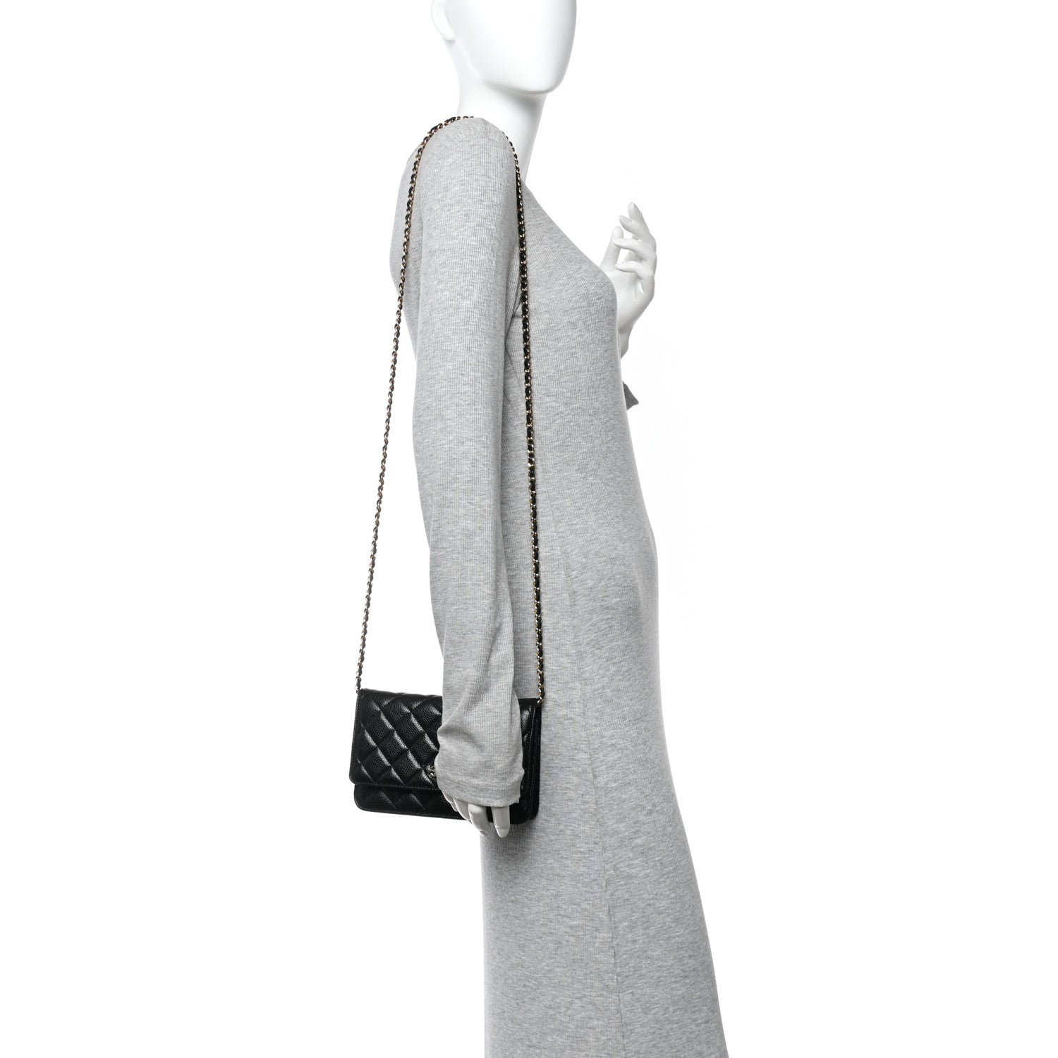 Chanel Caviar Quilted Wallet on Chain WOC Black 3 of 12