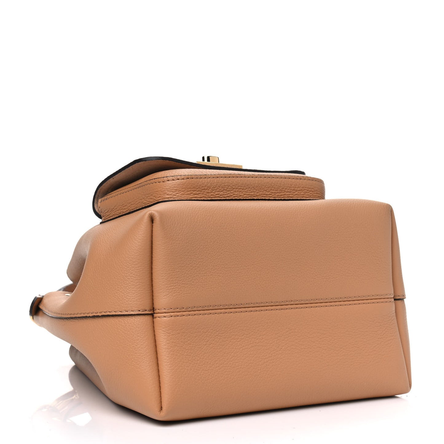 Calfskin Lockme Bucket MM Arizona Beige