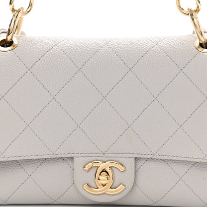 Chanel Caviar Quilted Small City Walk Flap Light Grey 8 of 11