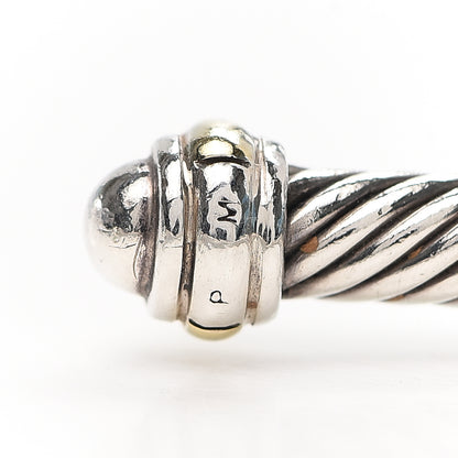 David Yurman Sterling Silver 18K Yellow Gold 4mm Cable Classics Bracelet 5 of 5