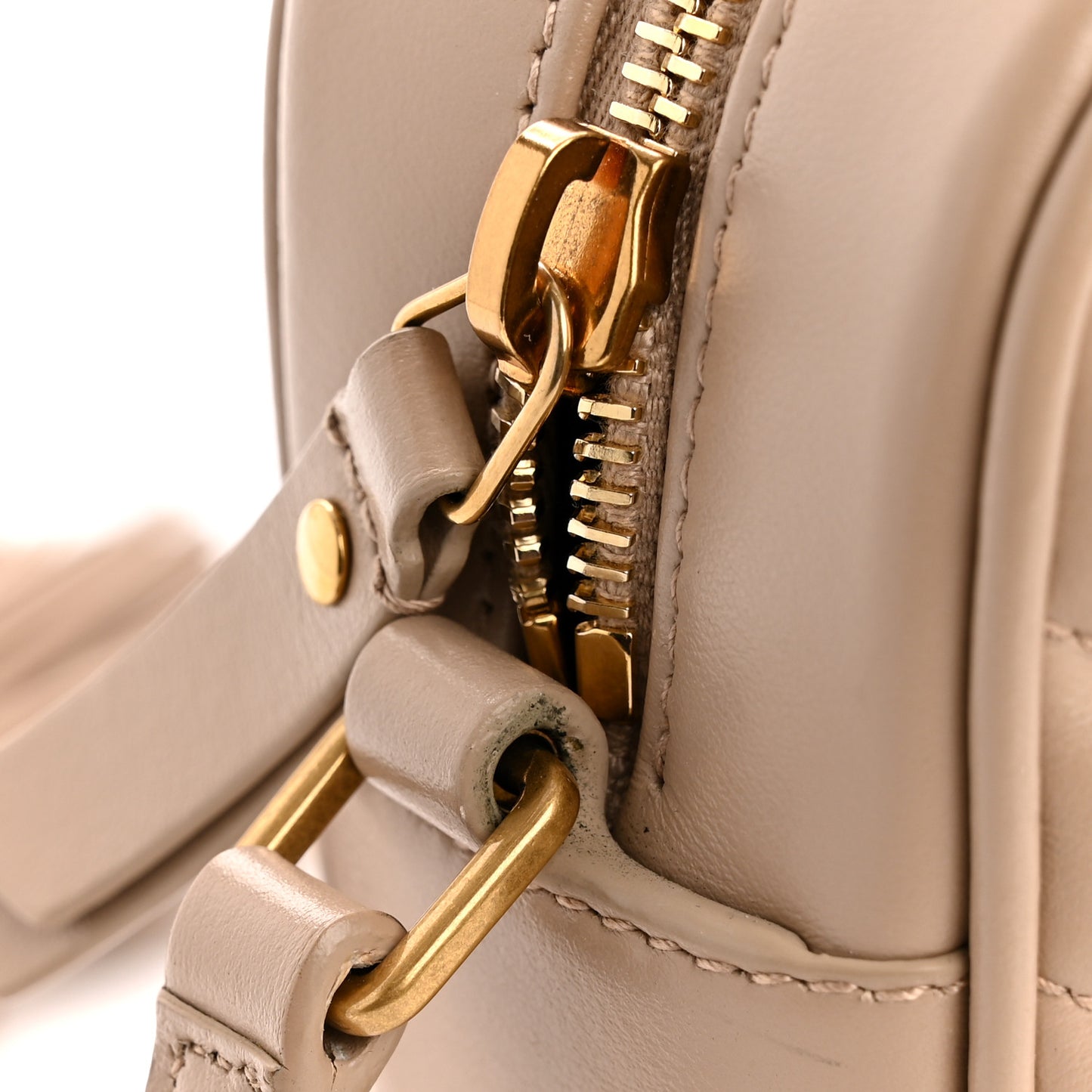 Calfskin Matelasse Monogram Lou Camera Bag Dark Beige