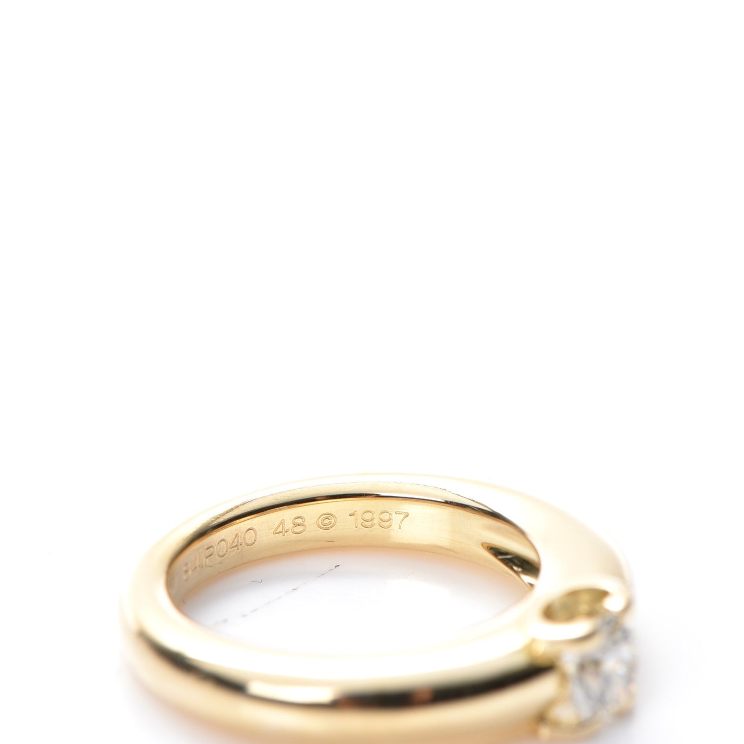 Cartier 18K Yellow Gold Diamond Engagement Ring 48 4.5 8 of 8