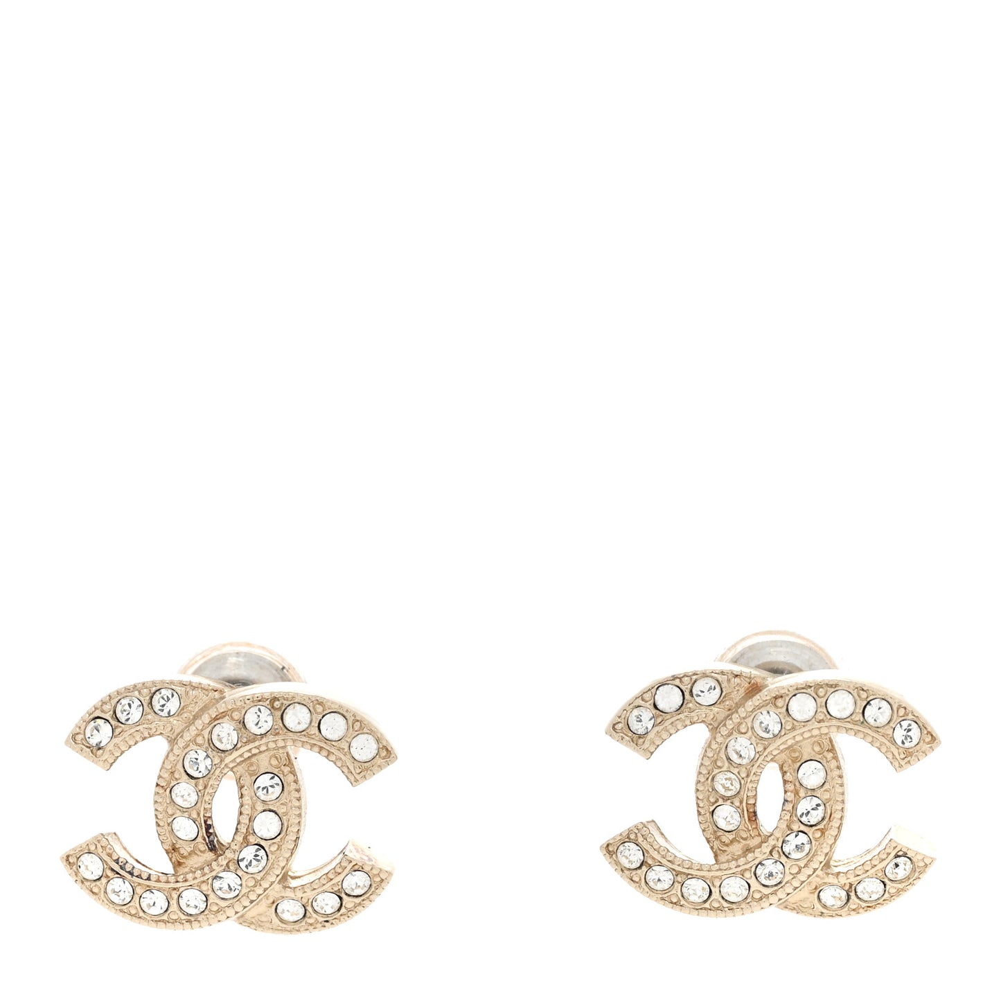Crystal CC Earrings Light Gold
