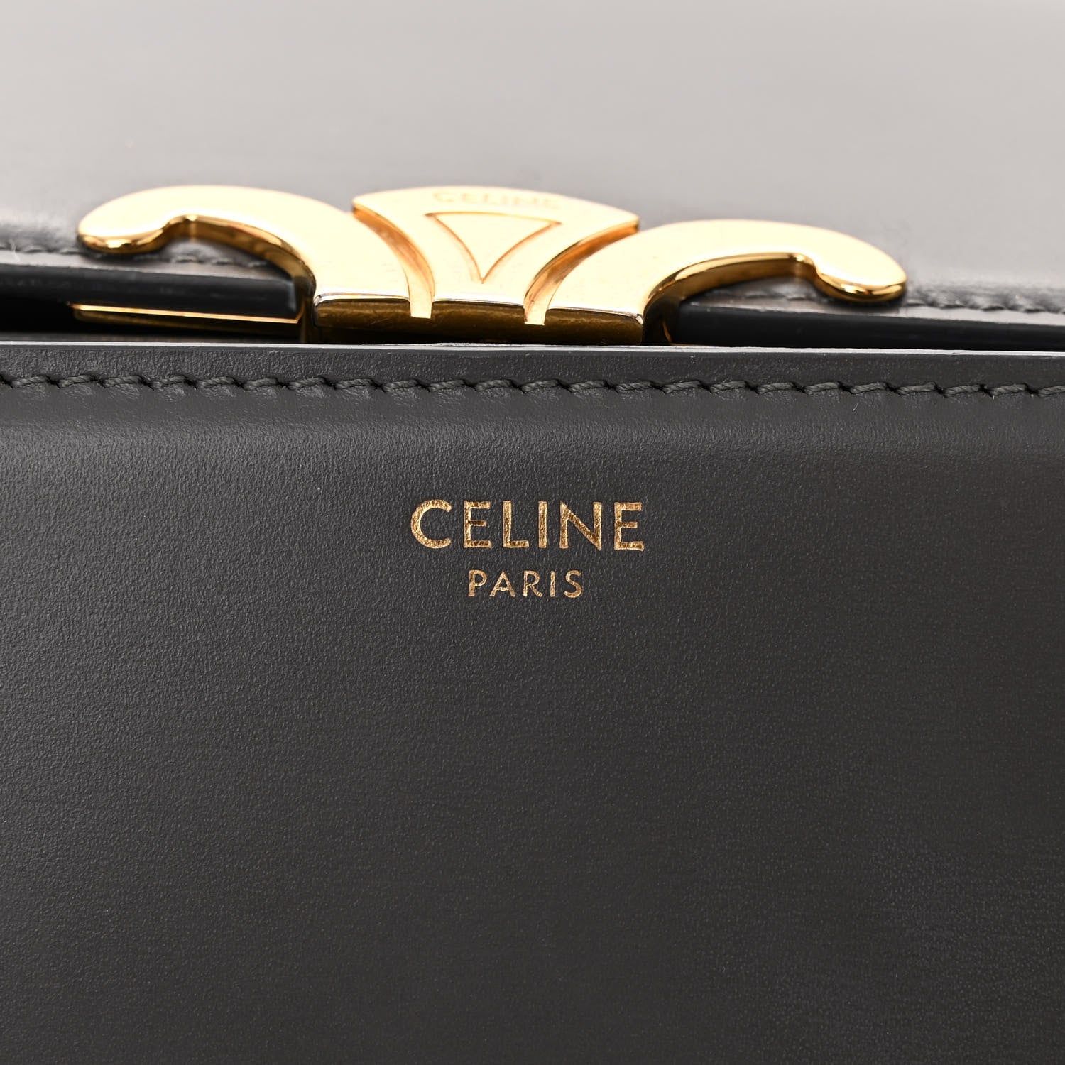 Celine Shiny Calfskin Medium Triomphe Grey 6 of 16