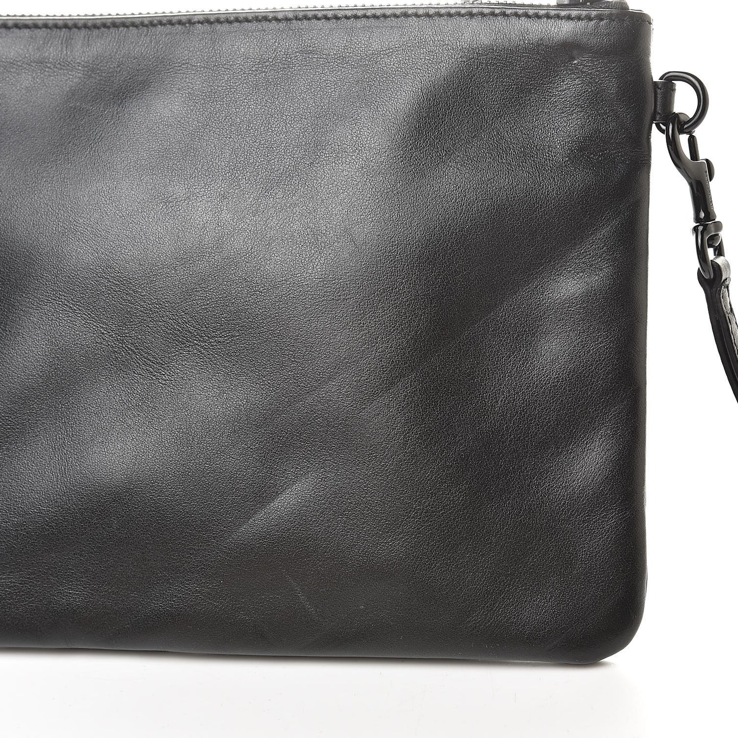 Calfskin Monogram Zip Pouch Black