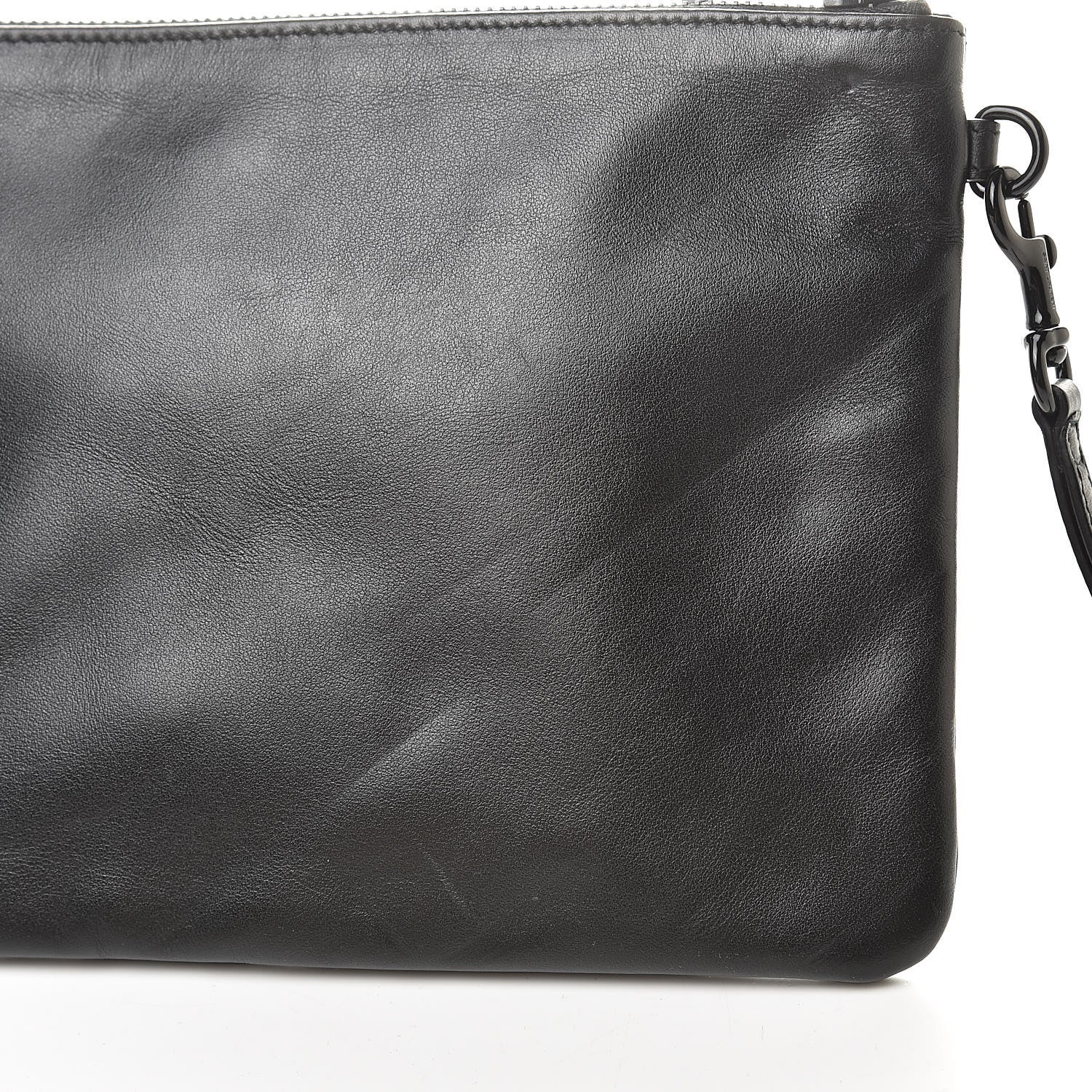 Saint Laurent Calfskin Monogram Zip Pouch Black 9 of 9