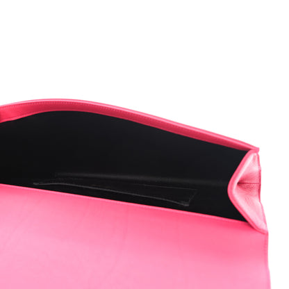 Saint Laurent Calfskin Monogram Large Belle De Jour Clutch Lipstick Fuchsia 5 of 8