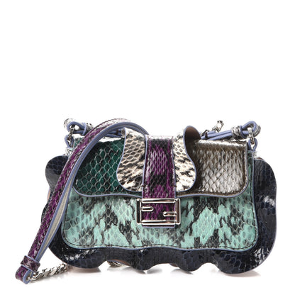 Fendi Elaphe Waves Micro Baguette Green Teal Blue Purple 1 of 8