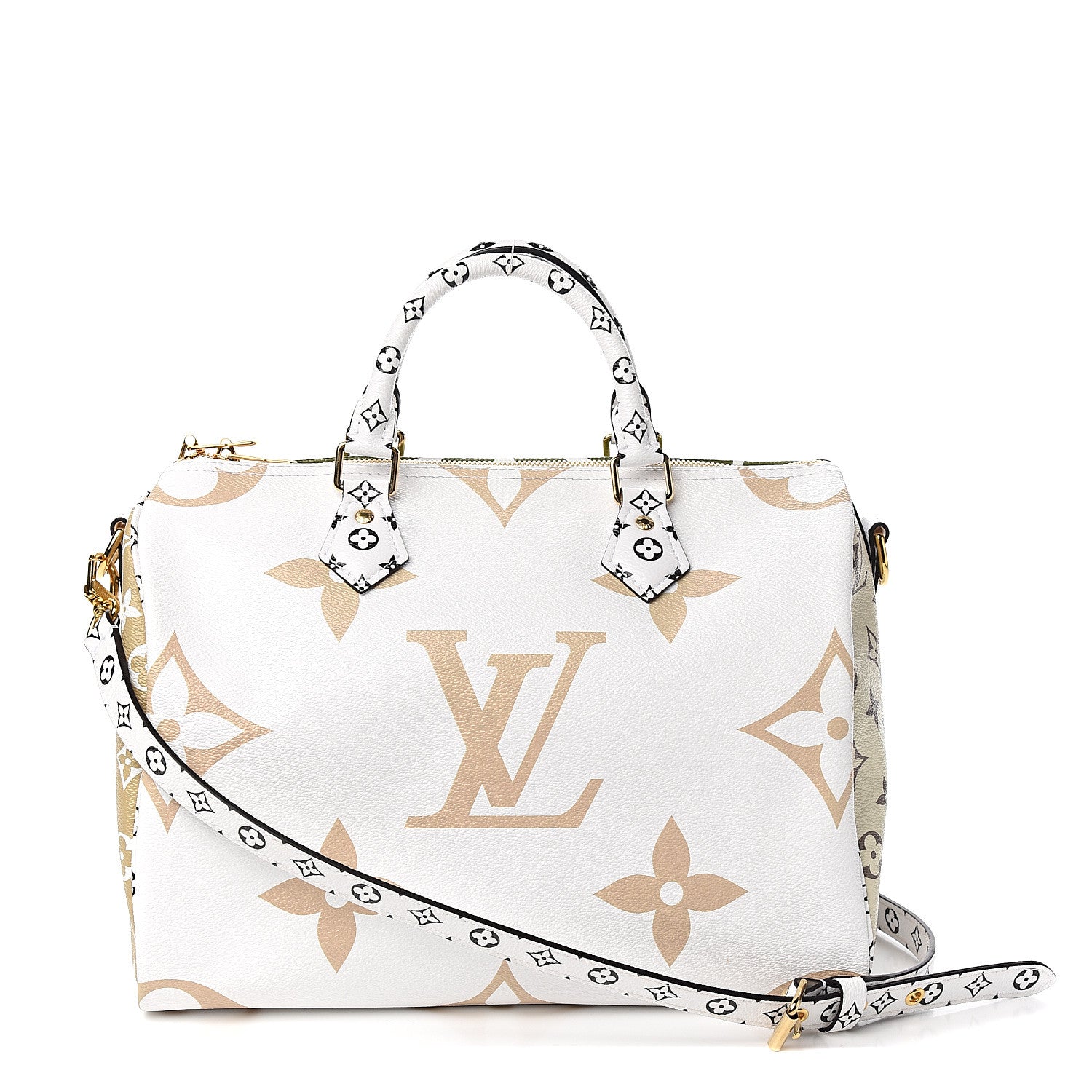 Louis Vuitton Monogram Giant Speedy Bandouliere 30 Kaki Beige 1 of 8