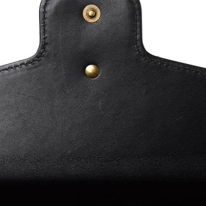 Gucci Calfskin Matelasse Mini Pearly GG Marmont Chain Wallet Black 8 of 9