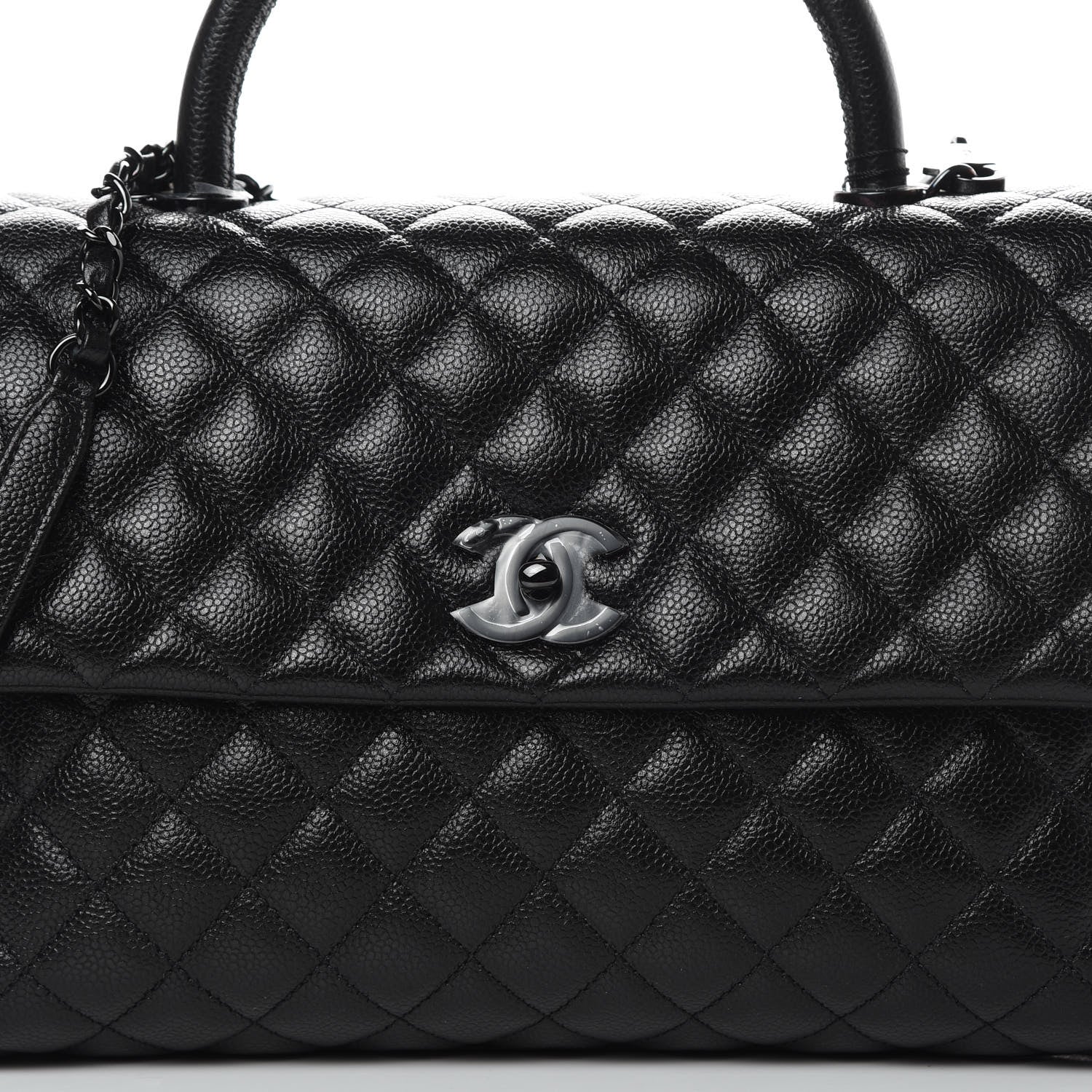 Chanel Caviar Quilted Medium Coco Handle Flap So Black 8 of 13