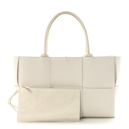 Bottega Veneta Grained Calfskin Maxi Intrecciato Medium Arco Tote White 3 of 10