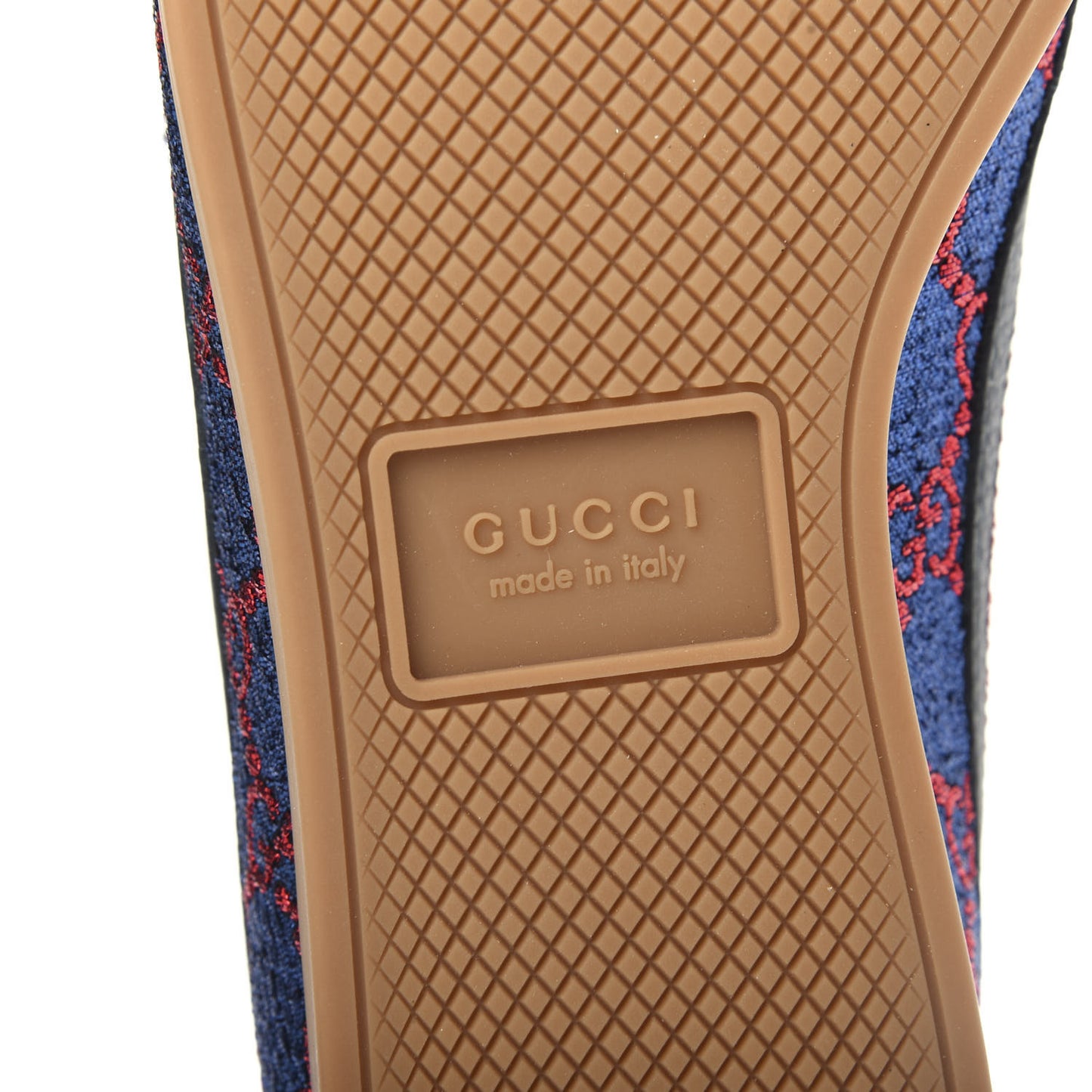 Lurex Calfskin Web GG Monogram Womens Falacer Sneakers 36 Iridescent Blue Iridescent Red Silver