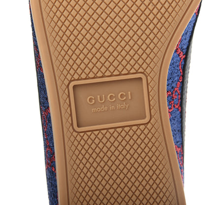 Gucci Lurex Calfskin Web GG Monogram Womens Falacer Sneakers 36 Iridescent Blue Iridescent Red Silver 9 of 11