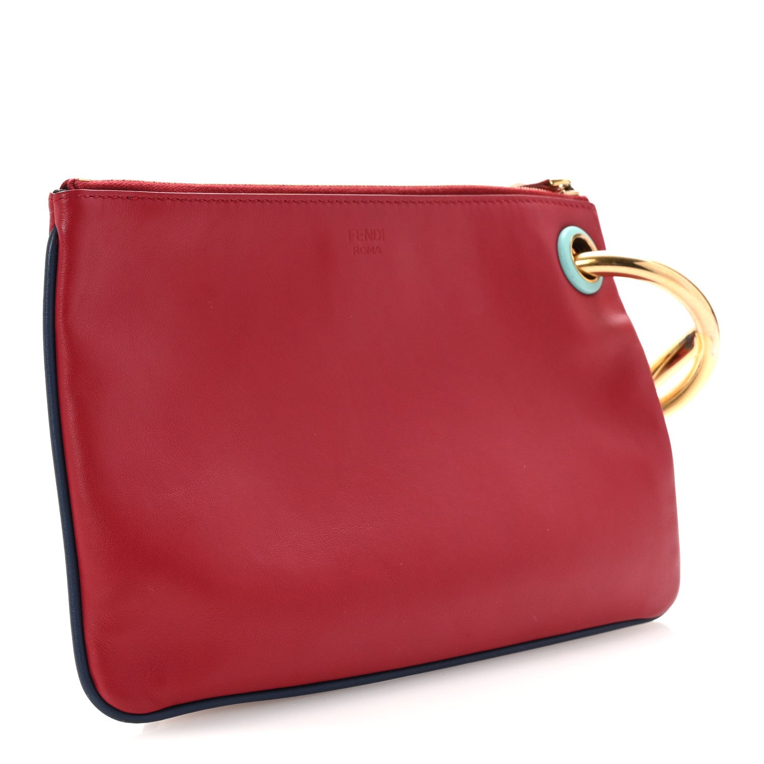 Fendi Calfskin Snakeskin F is Fendi Triplette Pouch Set Red Multicolor 2 of 10