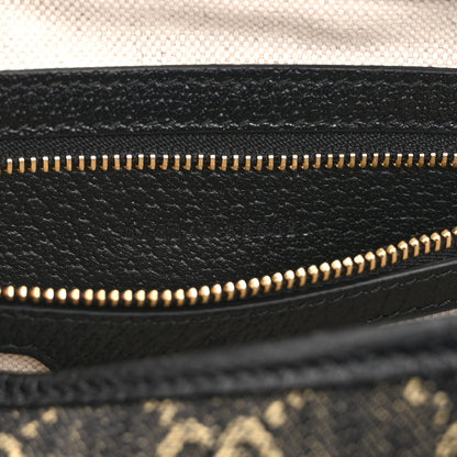 Gucci Jacquard Denim GG Monogram Small Jackie 1961 Hobo Black Ivory 7 of 11
