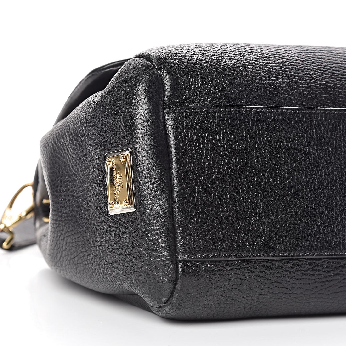 Grained Deerskin Large Miss Sicily Satchel Black