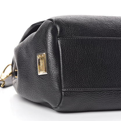 Dolce & Gabbana Grained Deerskin Large Miss Sicily Satchel Black 8 of 9