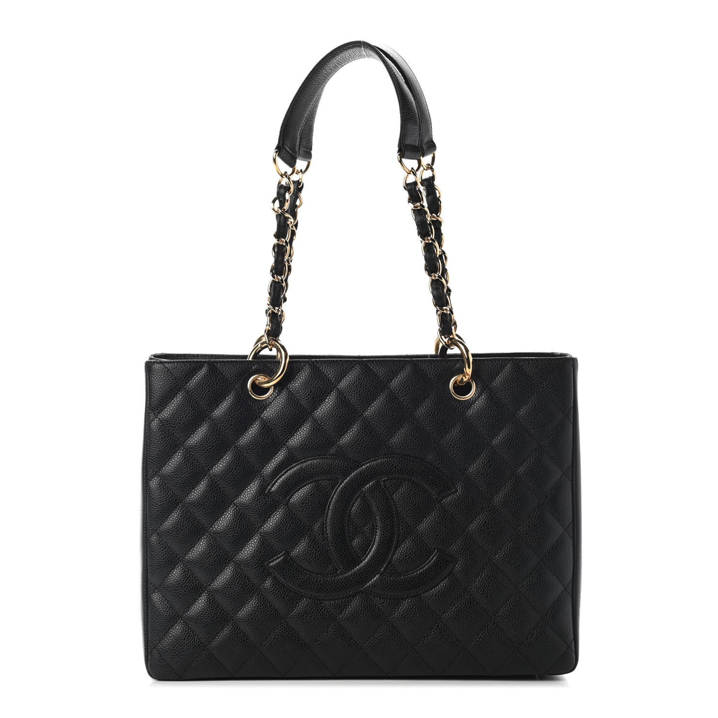 Caviar Quilted Grand Shopping Tote GST Black