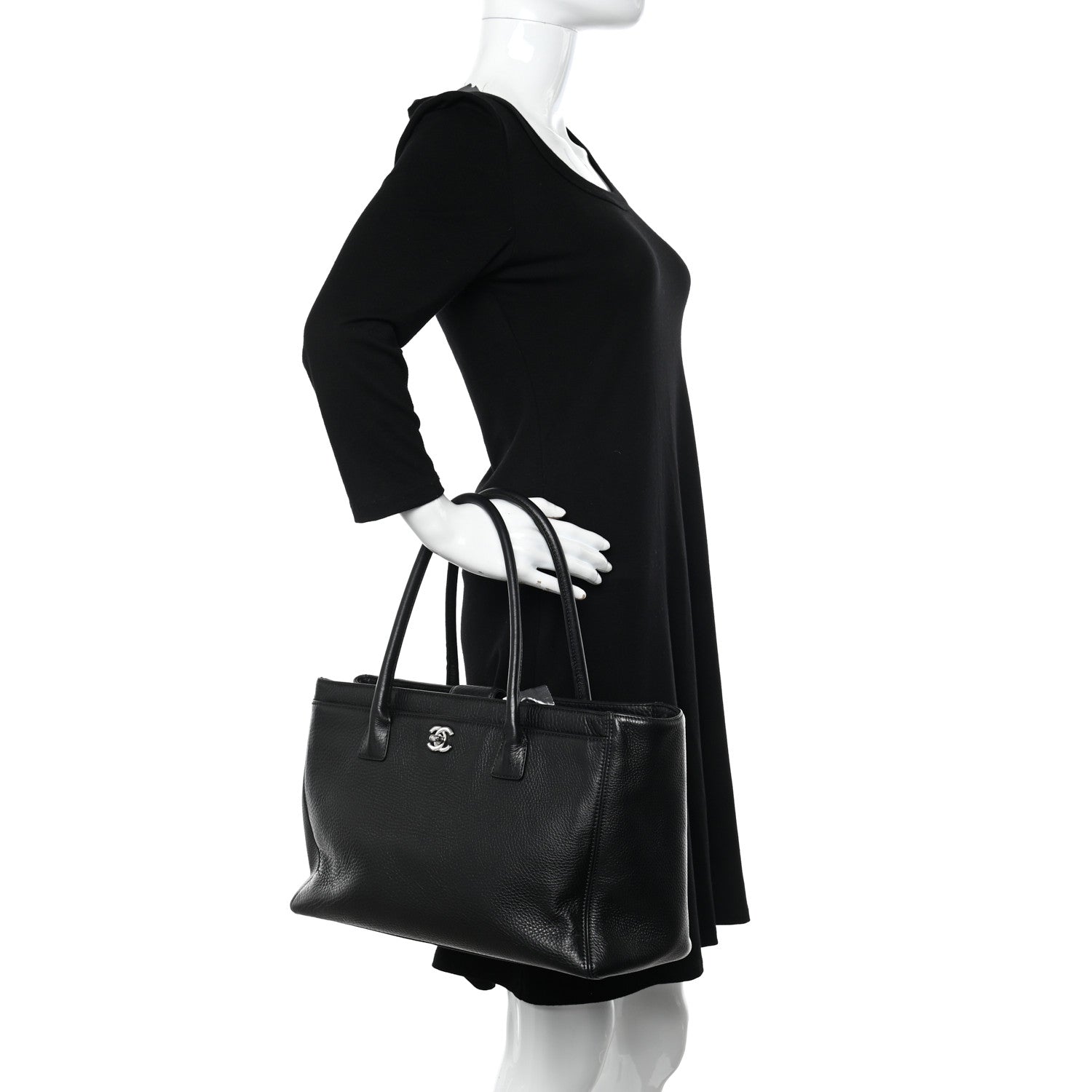 Chanel Deerskin Cerf Executive Shopper Tote Black 2 of 12
