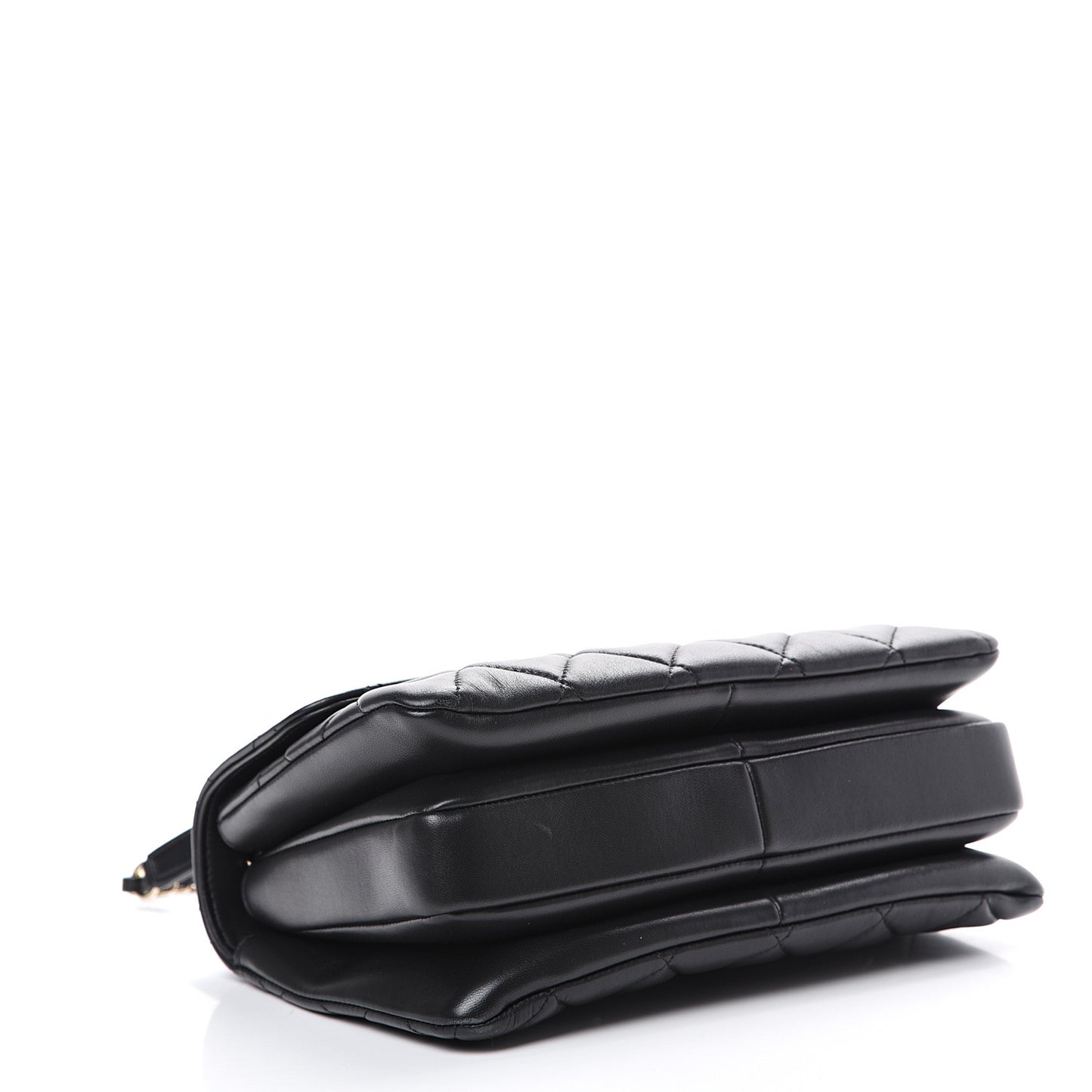 Lambskin Quilted Small Trendy CC Dual Handle Flap Bag Black