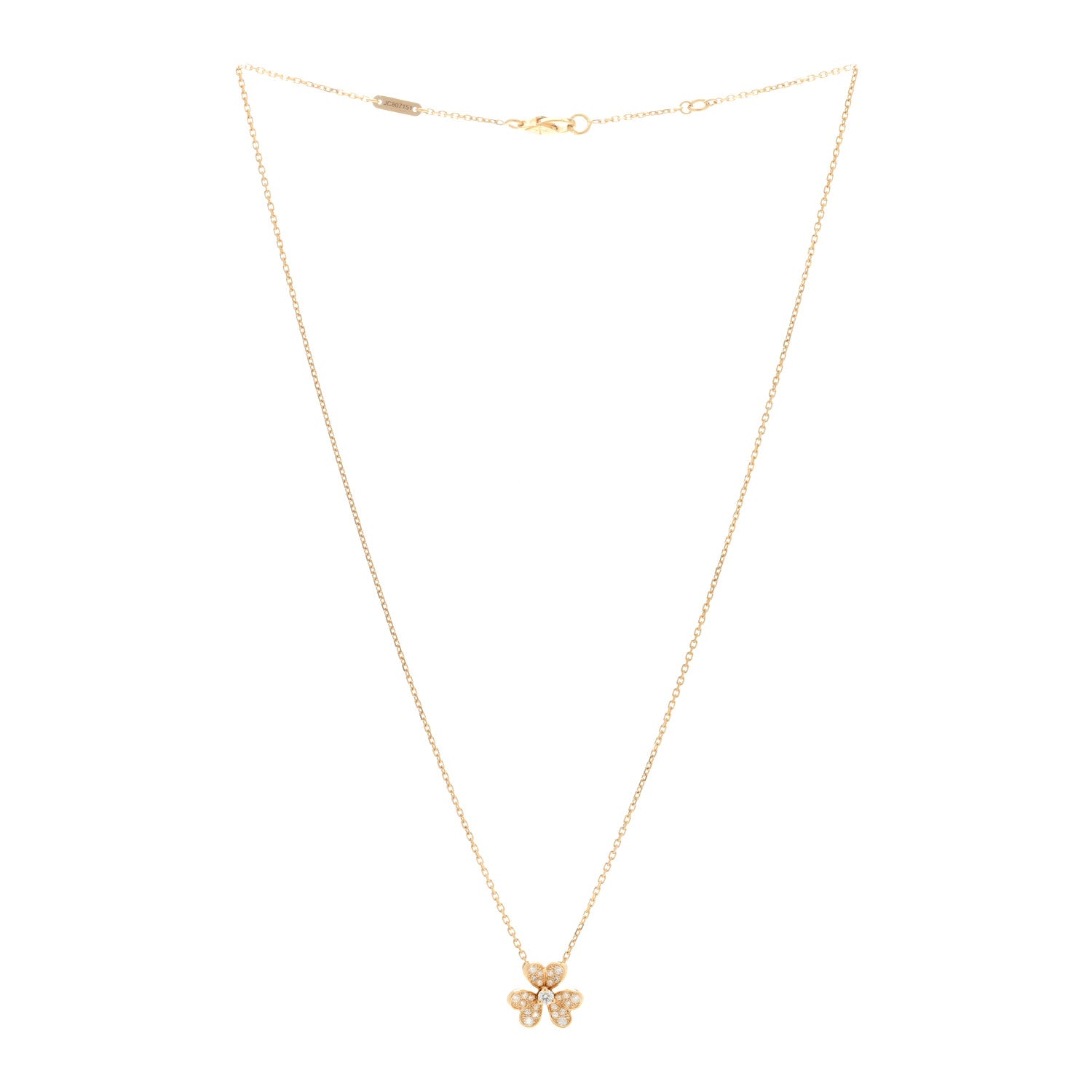 Van Cleef & Arpels 18K Yellow Gold Diamond Mini Frivole Pendant Pave Necklace 3 of 5