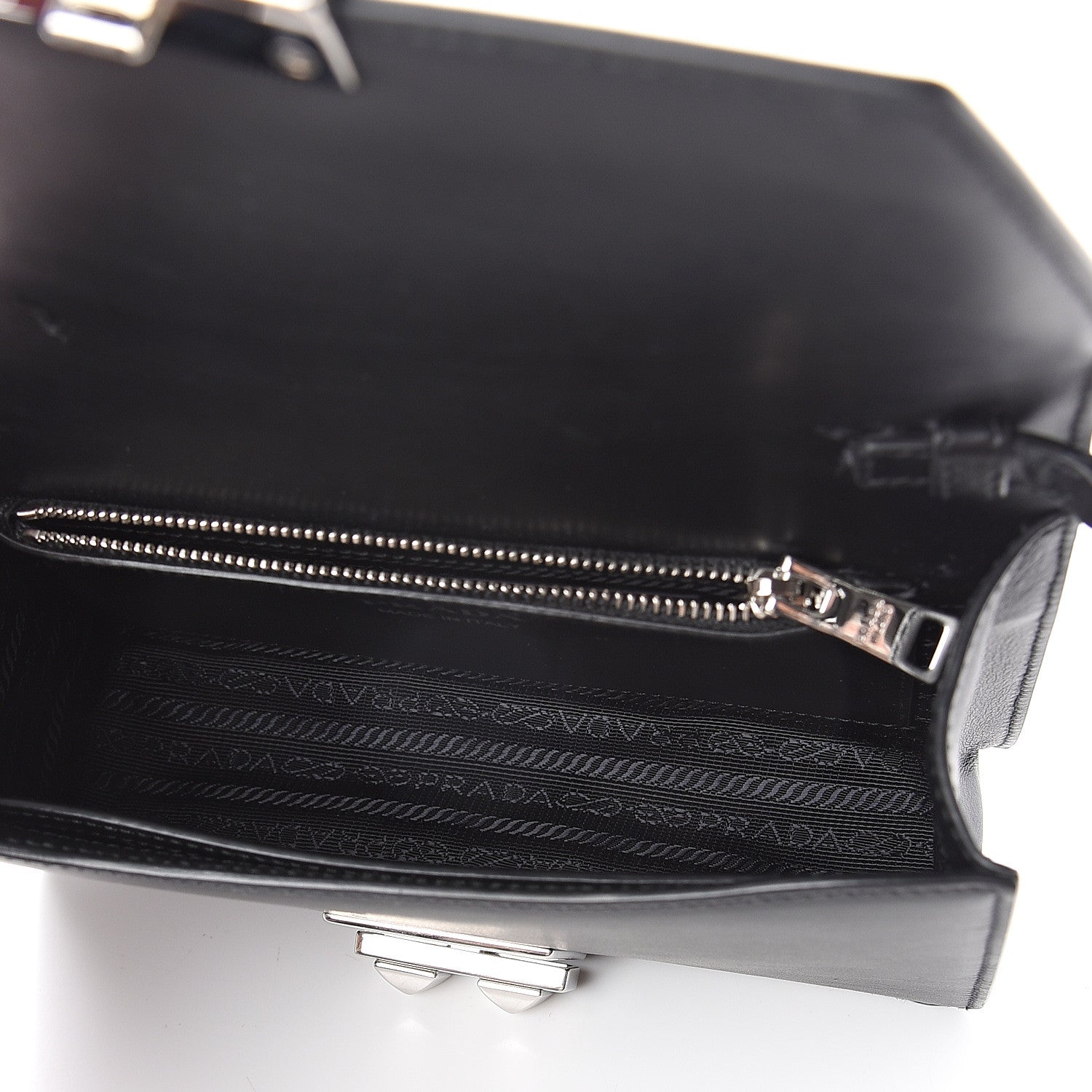 Prada City Calfskin Saffiano Racing Logo Elektra Shoulder Bag Fuxia Black 4 of 8