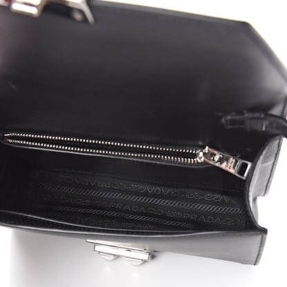 Prada City Calfskin Saffiano Racing Logo Elektra Shoulder Bag Fuxia Black 4 of 8