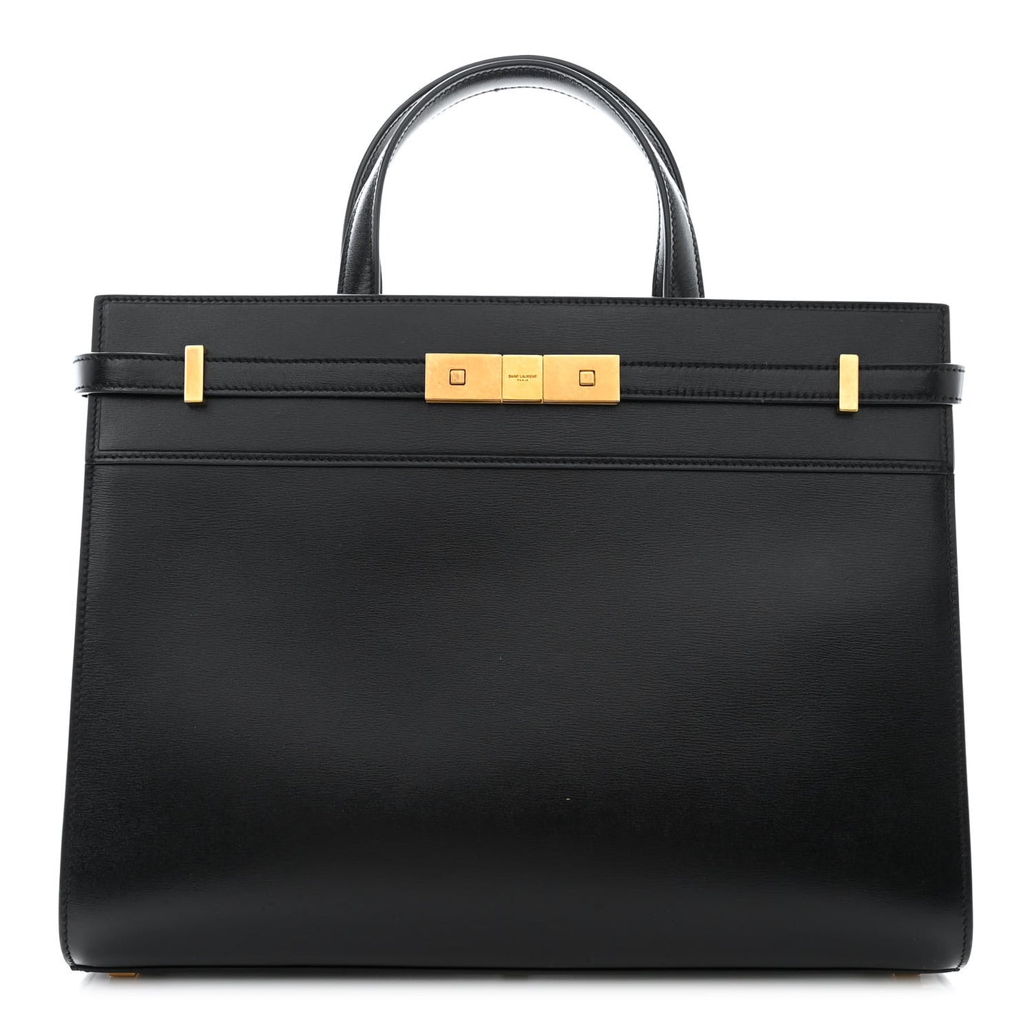 Calfskin Small Manhattan Shopper Tote Black