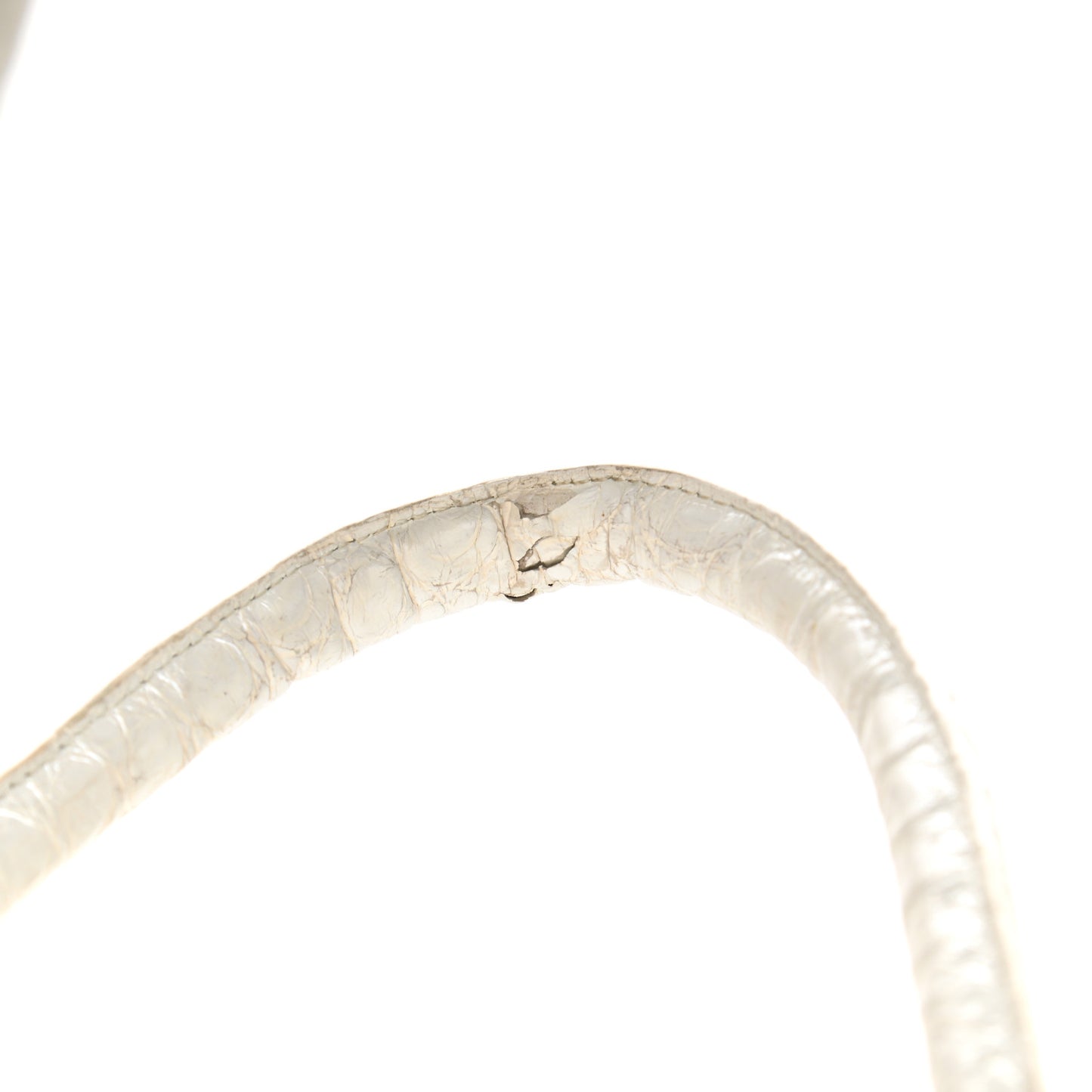 Crocodile Top Handle Tote White