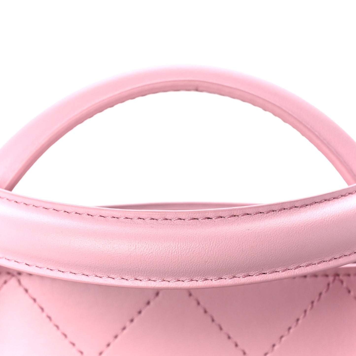 Calfskin Stitch Medium Ring My Bag Shopping Tote Pink