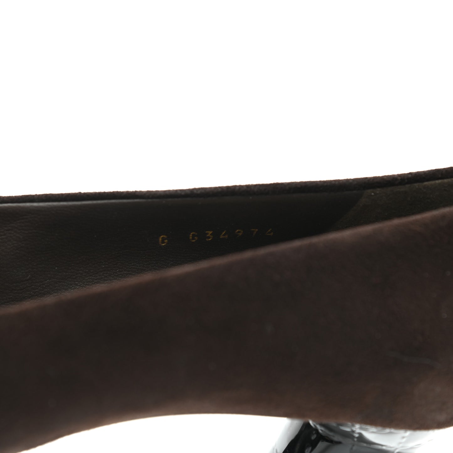 Kid Suede Patent Calfskin Cap Toe CC Pumps 39.5 Brown Black