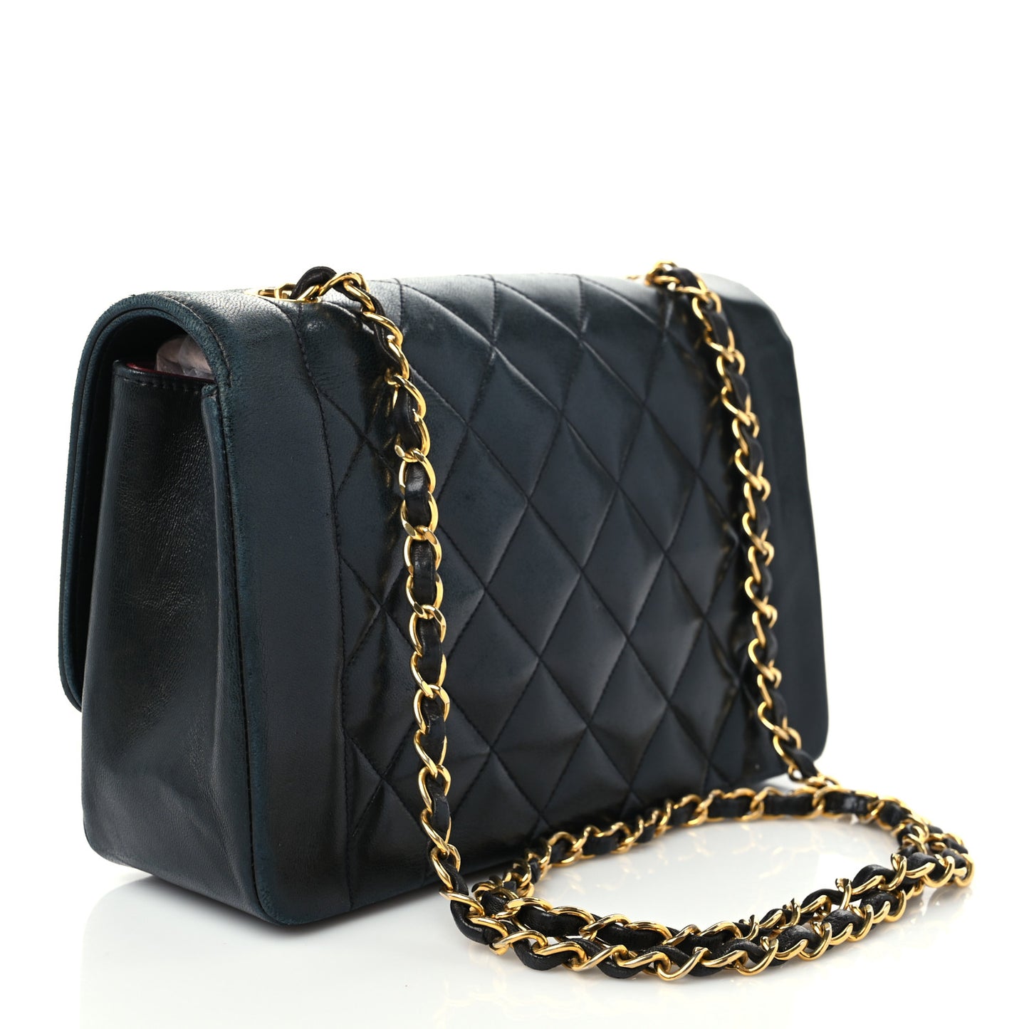 Lambskin Quilted Medium Single Flap Black