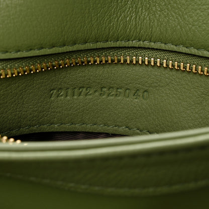 Gucci Roxy Calfskin Web Medium Blondie Top Handle Shoulder Flap Bag Salamander Green 7 of 12