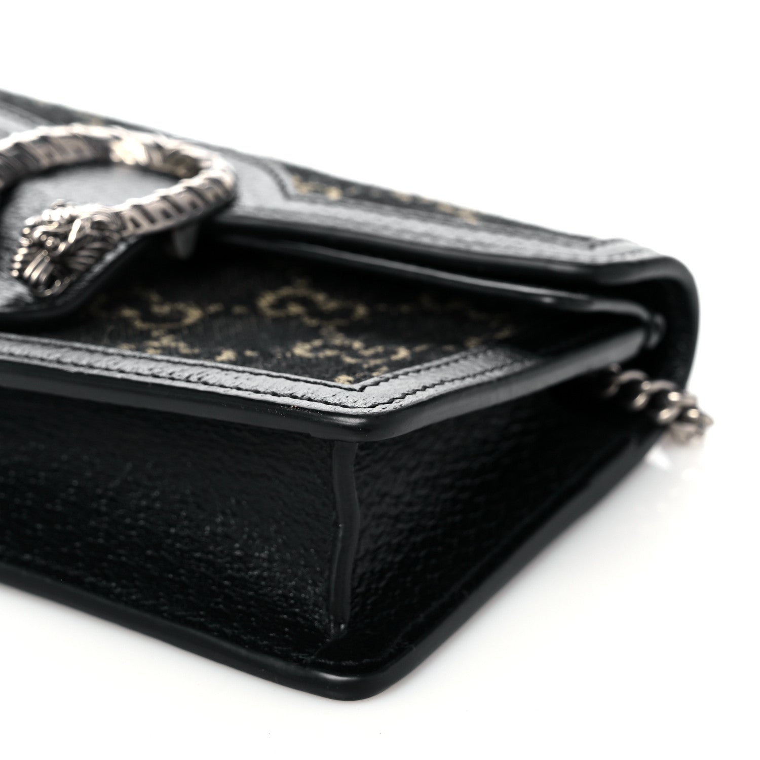 Gucci Jacquard Black Denim GG Monogram Super Mini Dionysus Shoulder Bag Black Ivory 8 of 9