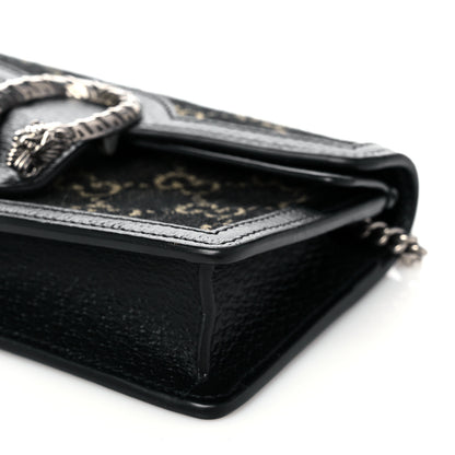 Gucci Jacquard Black Denim GG Monogram Super Mini Dionysus Shoulder Bag Black Ivory 8 of 9