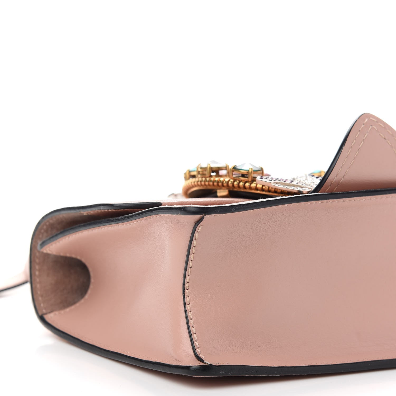 Miu Miu Goatskin Madras Soft Calf Crystal Embellished Shoulder Bag Mughetto 7 of 8
