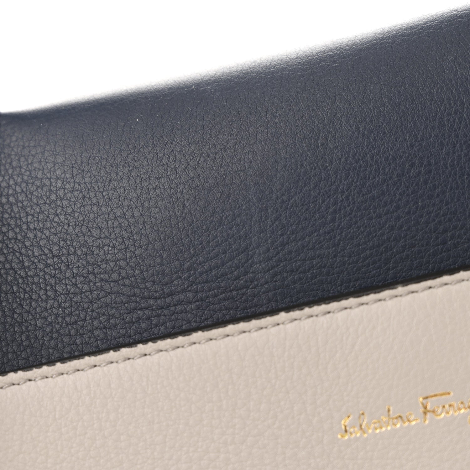 Salvatore Ferragamo Calfskin Jet Set Top Handle Bag Grey Navy 11 of 14