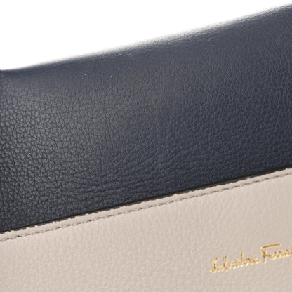 Salvatore Ferragamo Calfskin Jet Set Top Handle Bag Grey Navy 11 of 14