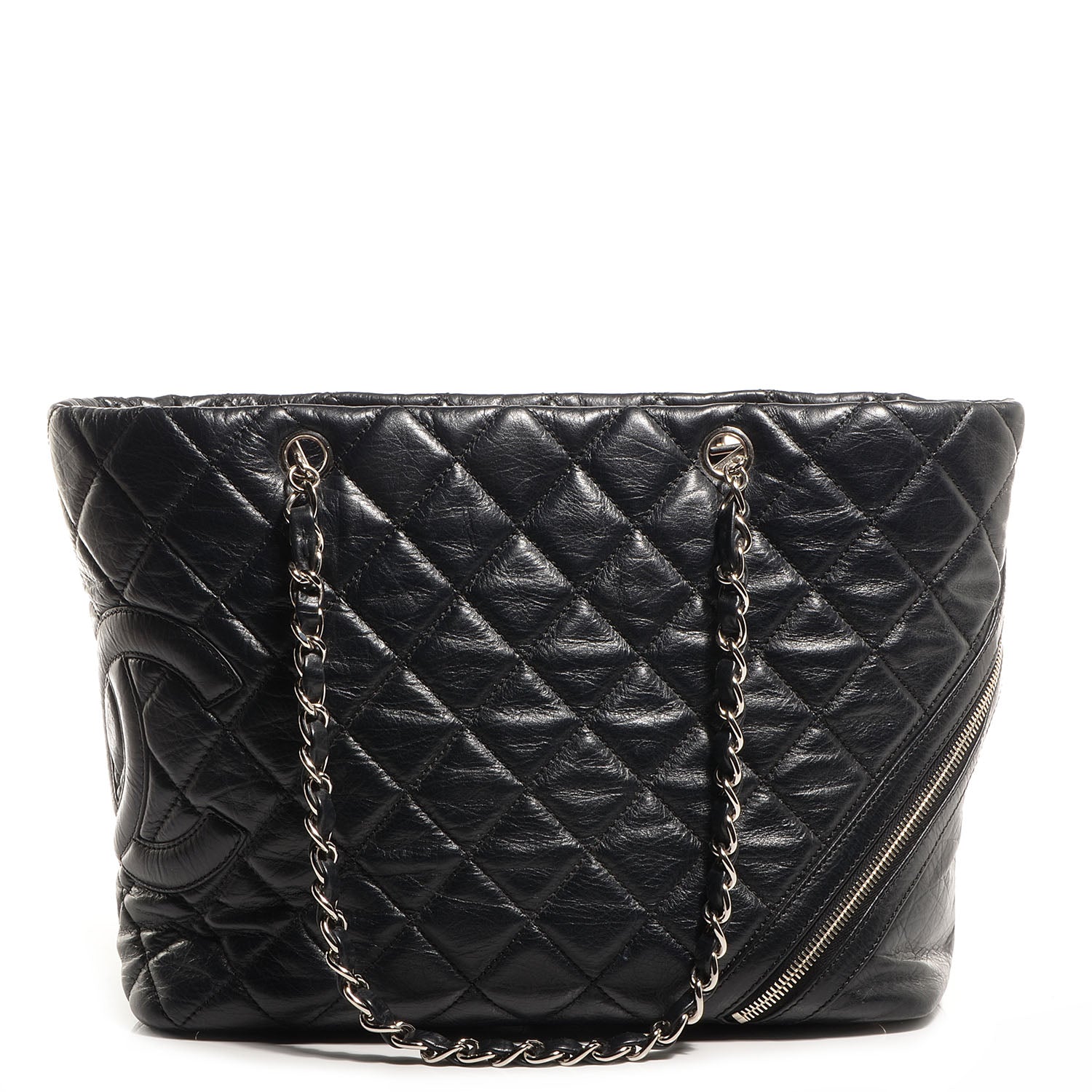 Chanel Leather Quilted Cotton Club Large Tote Black 1 of 7