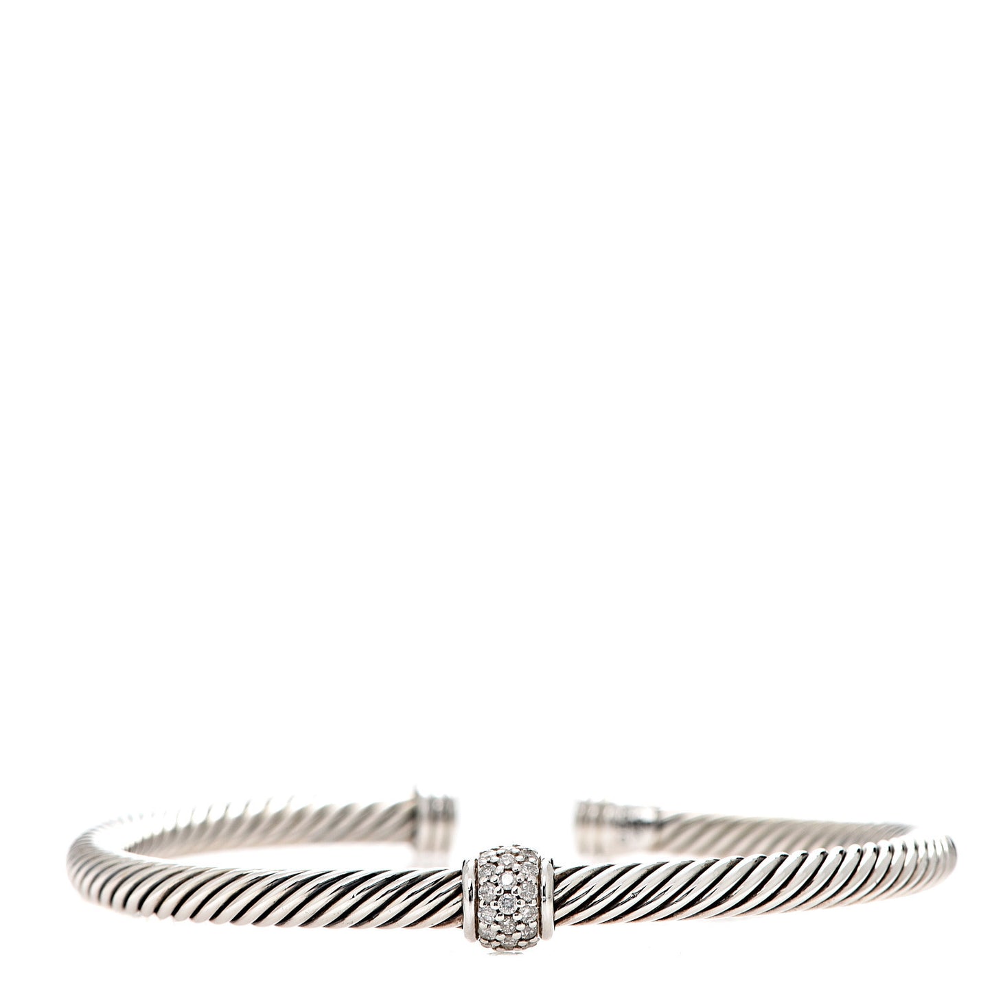 Sterling Silver Diamond 4mm Cable Classics Single Station Bracelet