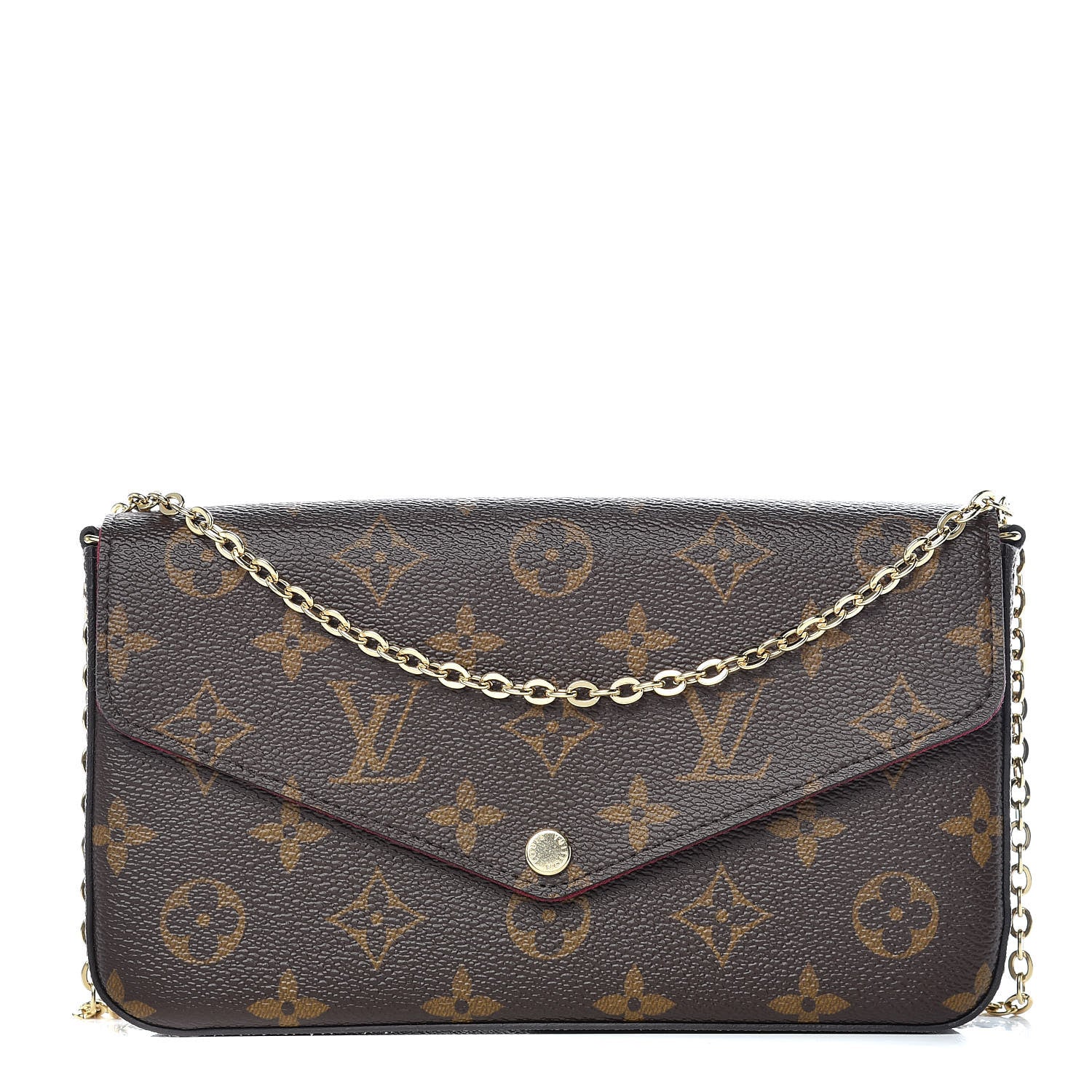 Louis Vuitton Monogram Pochette Felicie Chain Wallet Fuchsia 1 of 12