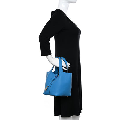 Hermes Taurillon Clemence Picotin Lock 18 PM Bleu Zanzibar 2 of 11